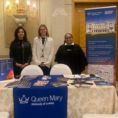 The team at an education fair in Saudi Arabia