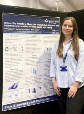 Olivia Allen presenting her research at BioMedEng24 at QMUL