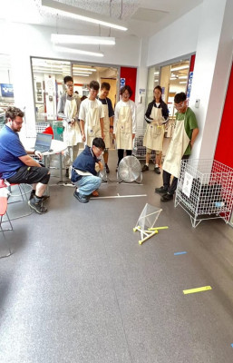 A previous cohort of summer school students in the Makerspace