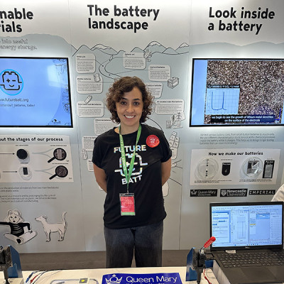 Dr Maria Crespo-Ribadeneyra at the Future Batt stand