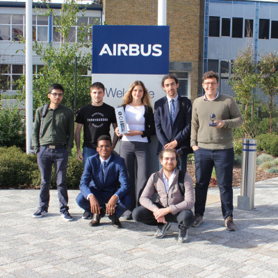 The team with their award at Airbus Stevenage
