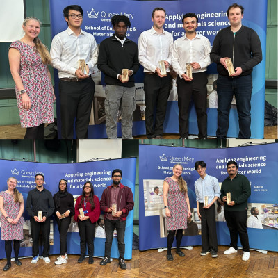 BEng student prize winners receiving their awards