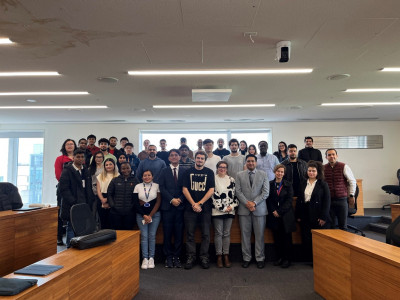 The students with guest speaker Shaharyar Jawaid