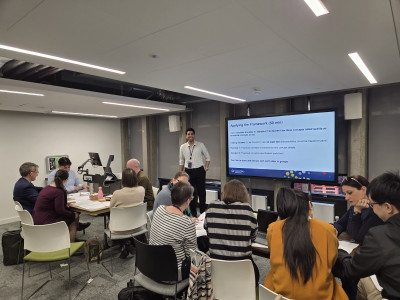 Dr Shah leading interactive workshop activity with UCL academics