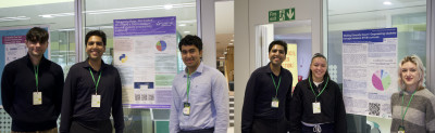 Yash, Muhie, Ava and Allegra presenting their work with Dr Shah