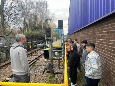 Engineering Management students at Hitachi Rail Depot