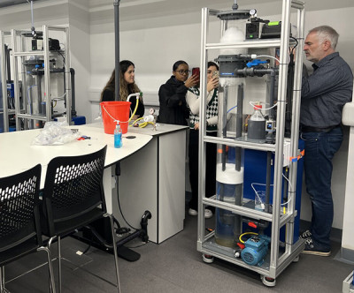 Demonstrating some of the new equipment