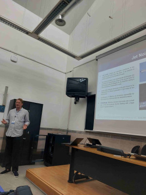 Dr Vasily Gryazev presenting his work on novel approaches for analysing high-speed jet turbulence based on the dynamical system theory